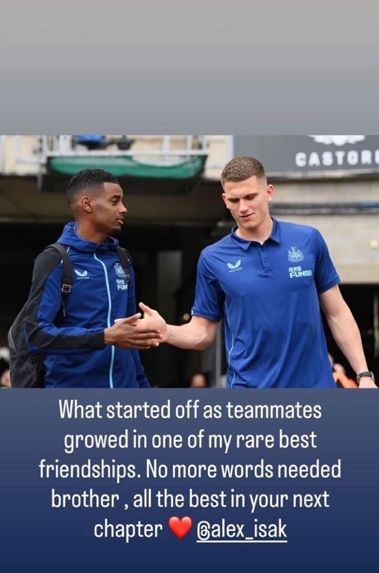 媒体东说念主：纽卡仅2名球员发文告别伊萨克，他也没向纽卡作念任何表态