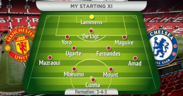 343！曼晚瞻望曼联vs切尔西首发：姆伯莫、库尼亚、芒特三箭都发