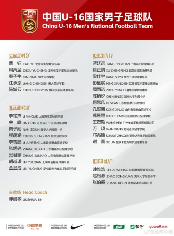 北青：邝兆镭、万项等5位留洋球员入选U16国足，卢琦政因故落第