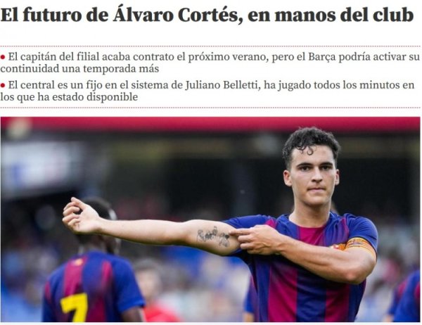 世体：巴黎暄和巴萨B队队长，契约来岁到期但有续约1年条件